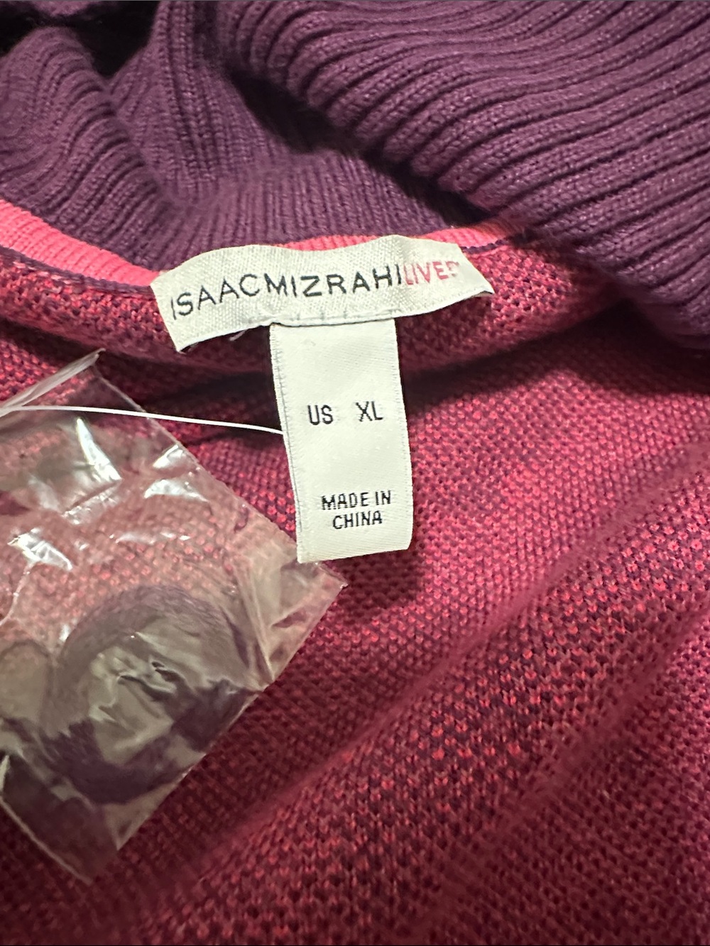 Isaac Mizrahi Pink and Purple Crewneck Sweater